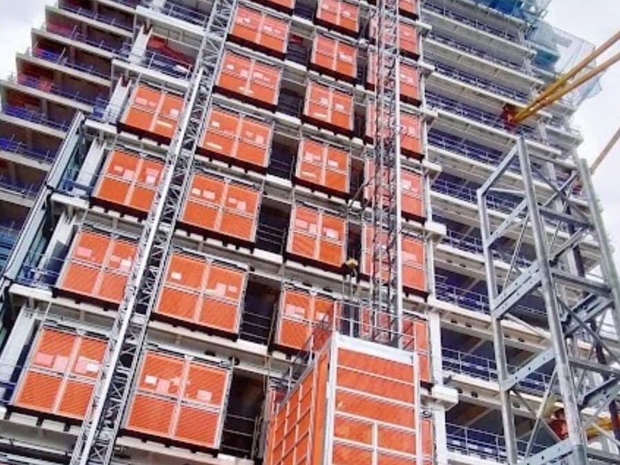 Comparable equipment · stock photo: RAY CLSG construction hoist